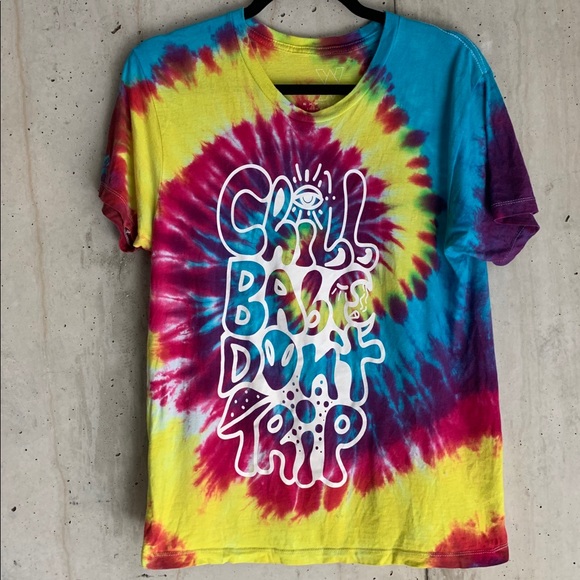 Chill Babe Don’t Trip Bright Tie Dye T-Shirt - Picture 1 of 3